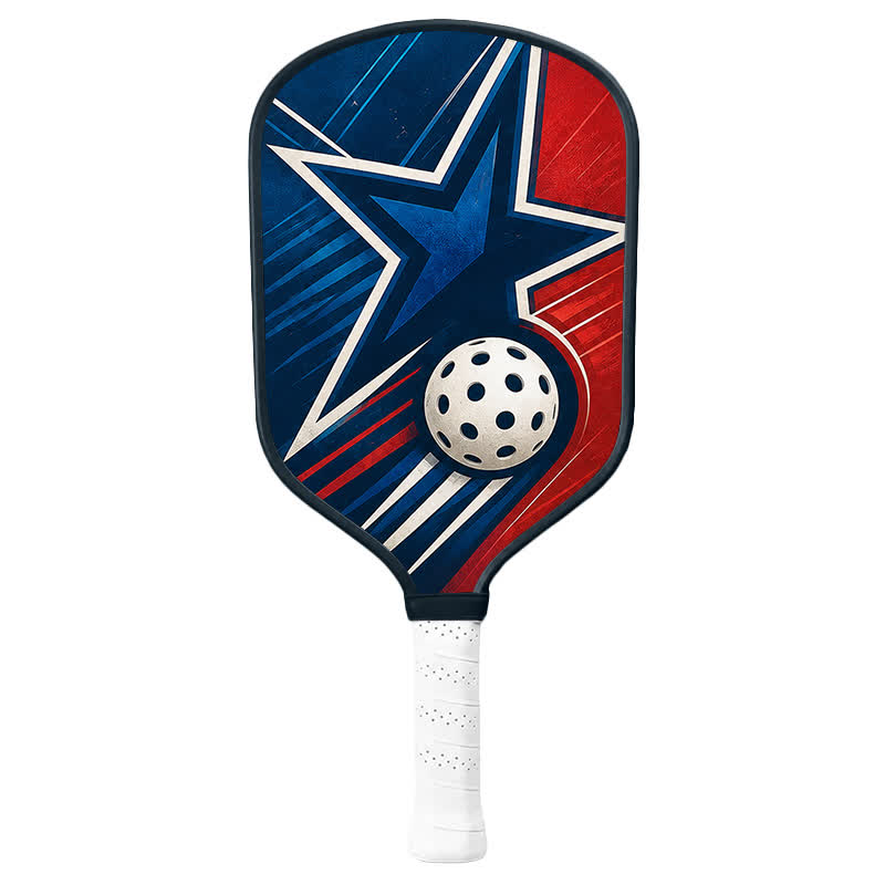 Dinkado Liberty Star 16mm Pickleball Paddle – Red White & Blue All Court Design - Traditional Round - Carbon Fiber Face - Single Paddle - image 10