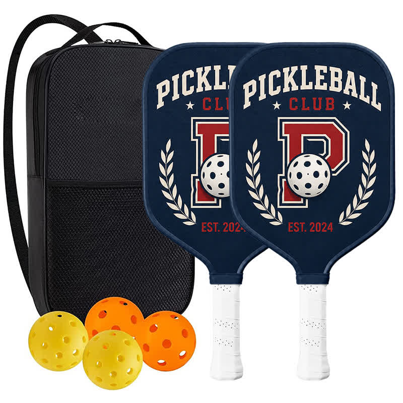 Dinkado Pickleball Club 16mm Pickleball Paddle – Classic Varsity Court Design - Elongated - Carbon Fiber Face - 2-Paddle Set - image 9