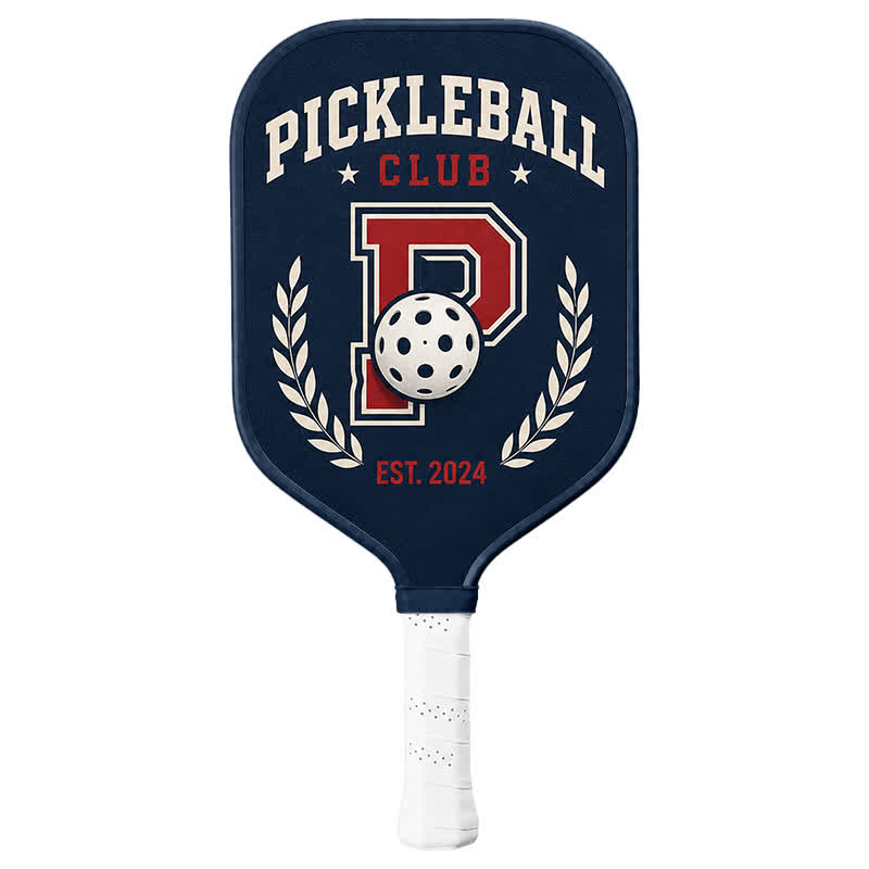 Dinkado Pickleball Club 16mm Pickleball Paddle – Classic Varsity Court Design - Elongated - Carbon Fiber Face - Single Paddle - image 1