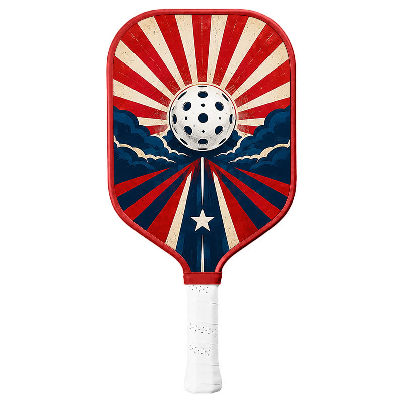 Dinkado American Roadstar 16mm Pickleball Paddle – Retro USA Sport Design - Elongated - Carbon Fiber Face - Single Paddle - image 1