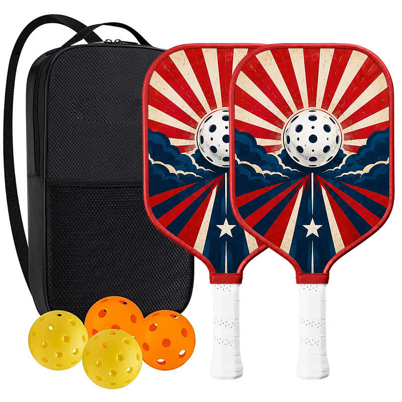 Dinkado American Roadstar 16mm Pickleball Paddle – Retro USA Sport Design - Elongated - Carbon Fiber Face - 2-Paddle Set - image 9