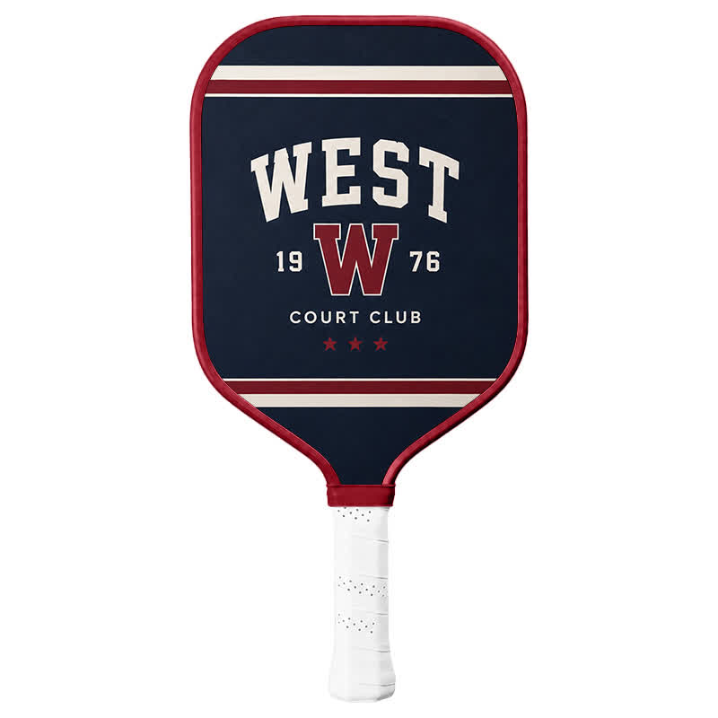Dinkado West Court Club 16mm Pickleball Paddle – American Varsity Heritage Design - Elongated - Carbon Fiber Face - Single Paddle - image 1