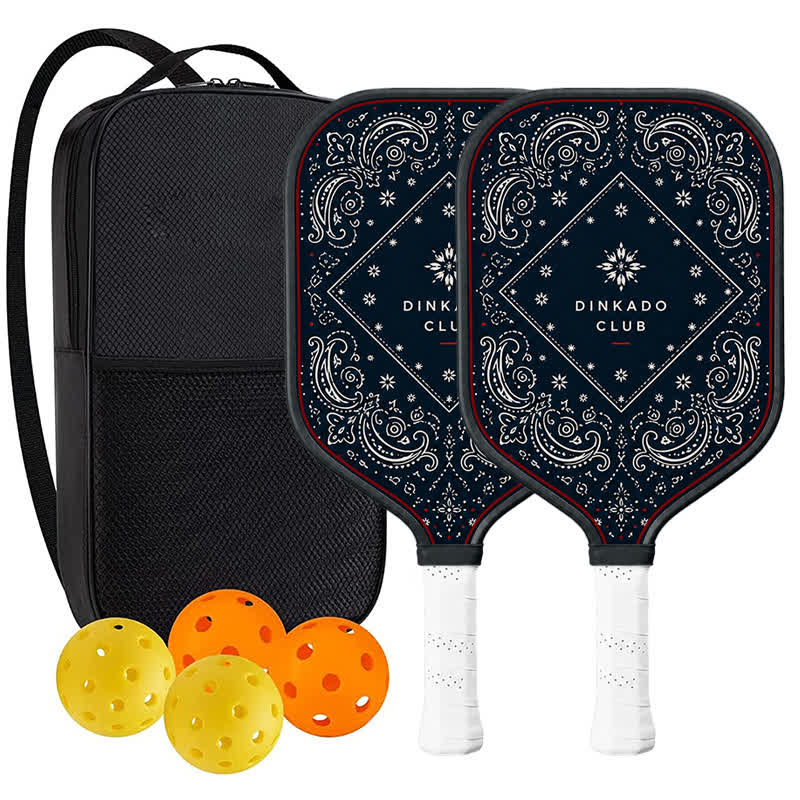 Dinkado Bandana Club 16mm Pickleball Paddle – Americana Heritage Court Design - Elongated - Carbon Fiber Face - 2-Paddle Set - image 9