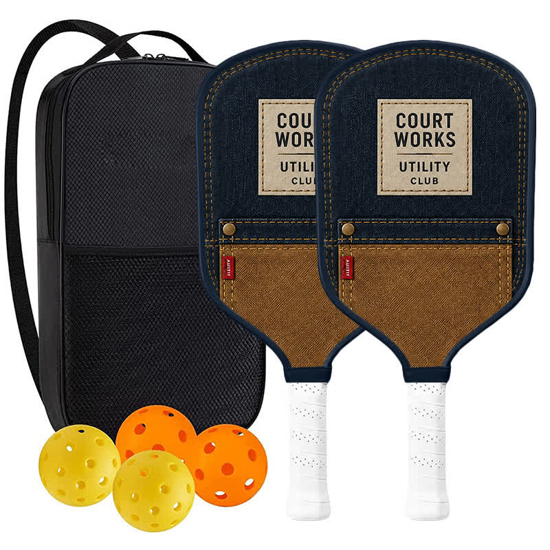 Dinkado Court Works 16mm Pickleball Paddle – Utility Club Lightweight Design - Traditional Round - Carbon Fiber Face - 2-Paddle Set - image 11