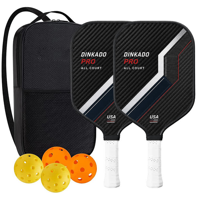 Dinkado Pro 16mm Pickleball Paddle – Performance Control & Spin All Court Design - Elongated - Carbon Fiber Face - 2-Paddle Set - image 9