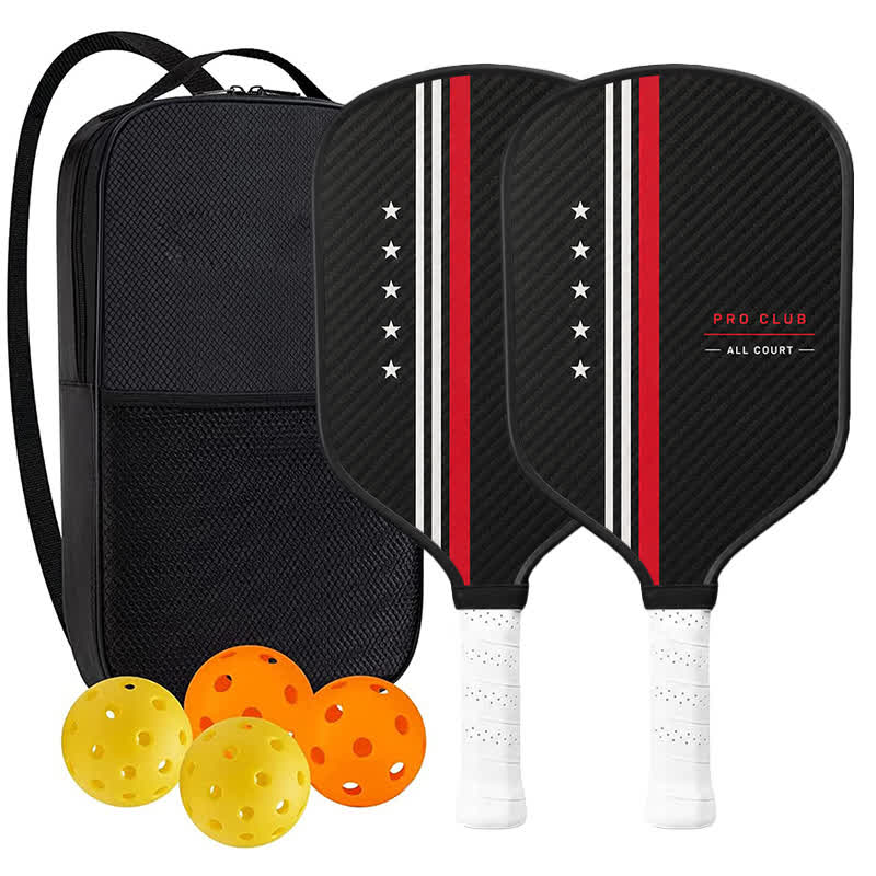 Dinkado Pro Club 16mm Pickleball Paddle – Performance Stripe Control & Spin Design - Traditional Round - Carbon Fiber Face - 2-Paddle Set - image 11