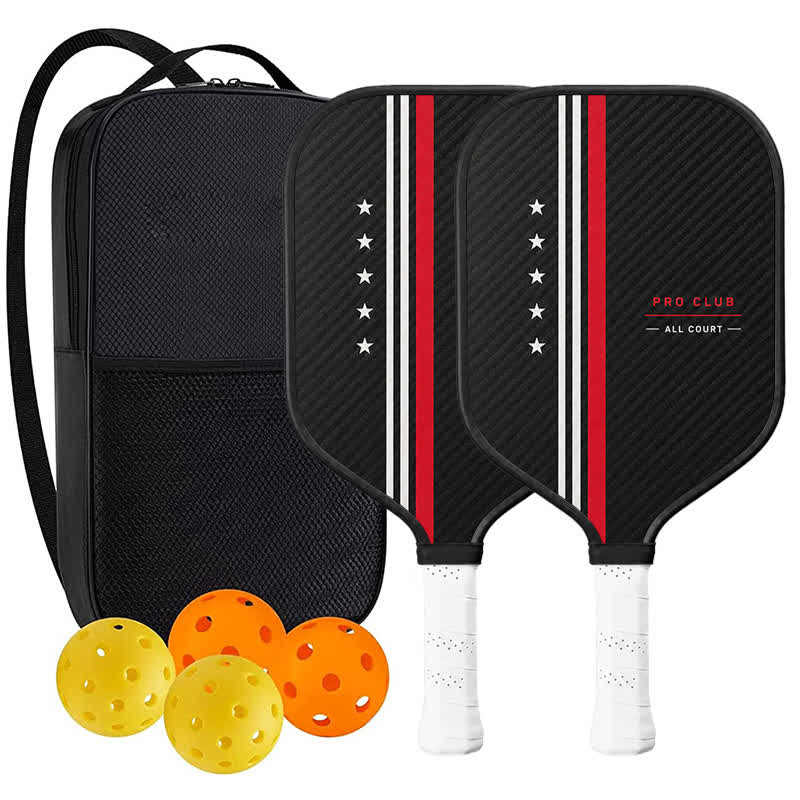 Dinkado Pro Club 16mm Pickleball Paddle – Performance Stripe Control & Spin Design - Elongated - Carbon Fiber Face - 2-Paddle Set - image 9