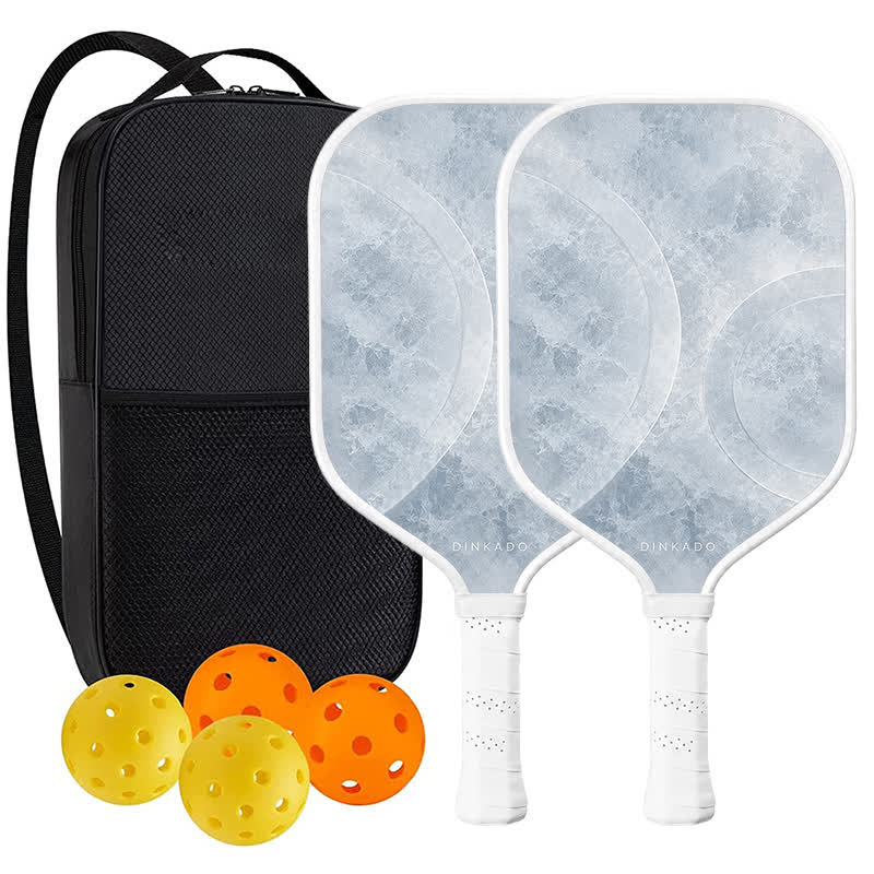 Dinkado Ice Court 16mm Pickleball Paddle – Lightweight Control All Court Design - Elongated - Carbon Fiber Face - 2-Paddle Set - image 9