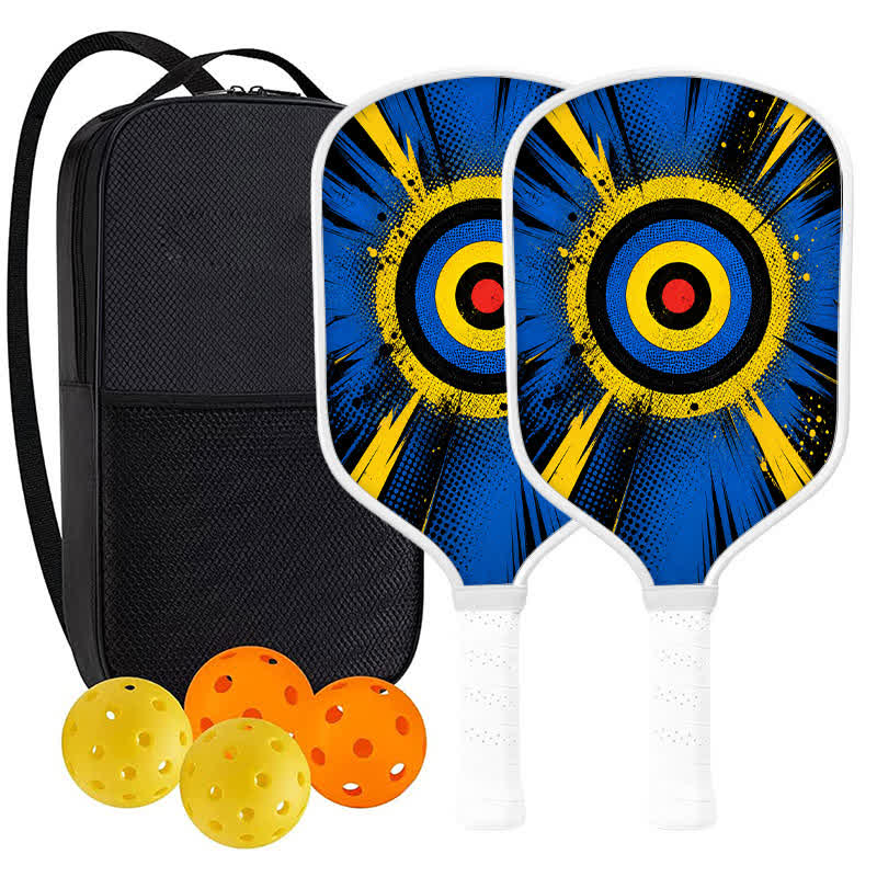 Dinkado 16mm T700 Carbon Fiber "Blue Bullseye" Pickleball Paddle – USA Pickleball Approved - Traditional Round - Carbon Fiber Face - 2-Paddle Set - image 10