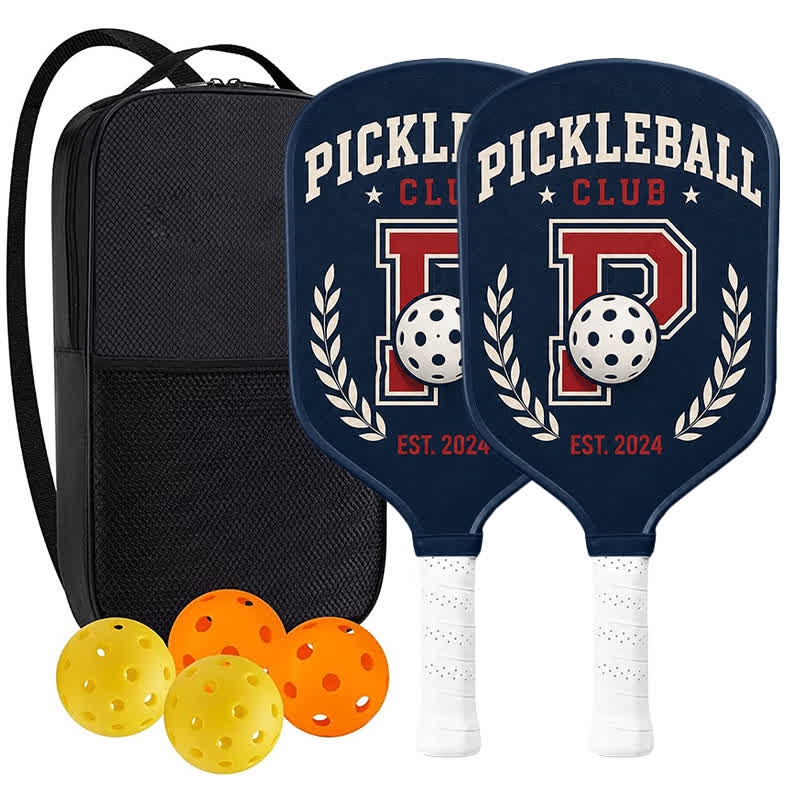 Dinkado Pickleball Club 16mm Pickleball Paddle – Classic Varsity Court Design - Traditional Round - Carbon Fiber Face - 2-Paddle Set - image 11