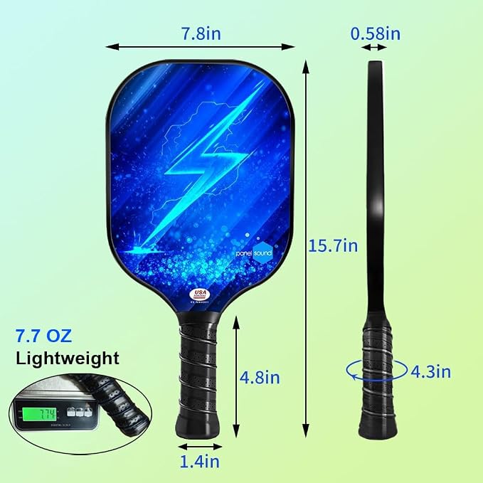 Dinkado Pickleball Paddles Set of 2 or 4, USAPA Approved Fiberglass Pickleball Racket Set with 4 Outdoor Pickleballs and 1 Carrying Case