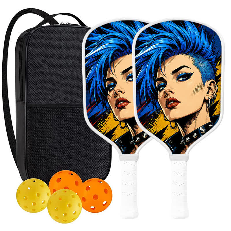 Dinkado USA Pickleball Approved Carbon Fiber Paddle – 16mm Original Comic Character Edition, Electric Rebel - Traditional Round - Carbon Fiber Face - 2-Paddle Set - image 10