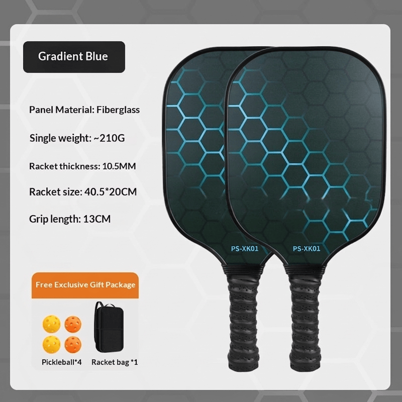 Dinkado Pickleball Paddles Set Of 4 Or 2, Fiberglass Rackets | With Outdoor Indoor Balls, Bag, Lightweight Pickle-ball Equipment For Beginner, Intermediate, Family - Blue - image 6