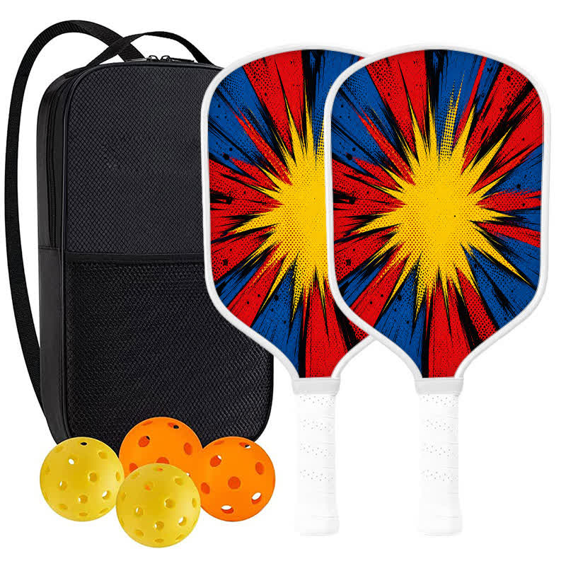 Dinkado 16mm T700 Carbon Fiber "Impact Burst" Pickleball Paddle – USA Pickleball Approved - Traditional Round - Carbon Fiber Face - 2-Paddle Set - image 10