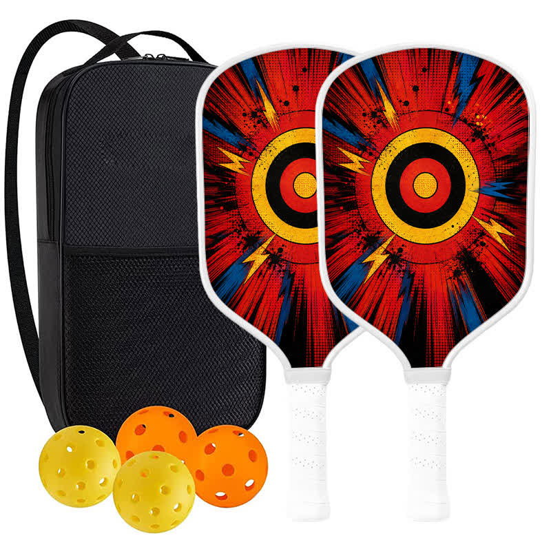 Dinkado 16mm T700 Carbon Fiber "Bullseye Blast" Pickleball Paddle – USA Pickleball Approved - Traditional Round - Carbon Fiber Face - 2-Paddle Set - image 10