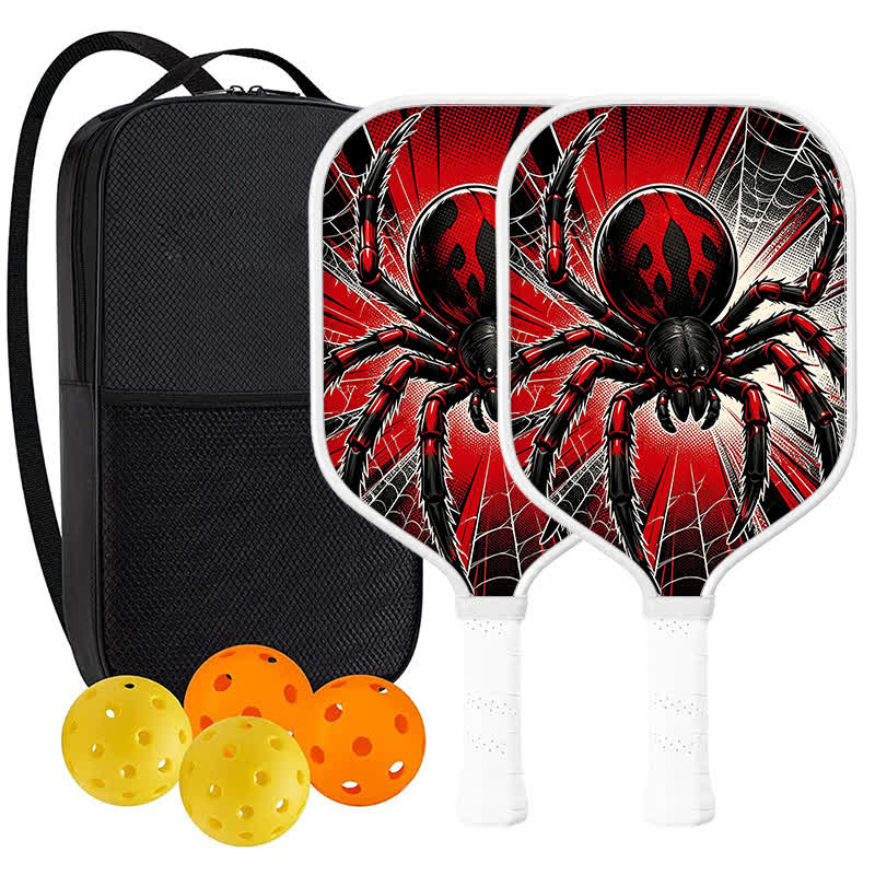 Dinkado 16mm T700 Carbon Fiber "Web Fury" Pickleball Paddle – Original Red & Black Spider Graphic Design, USA Pickleball Approve - Elongated - Carbon Fiber Face - 2-Paddle Set - image 10