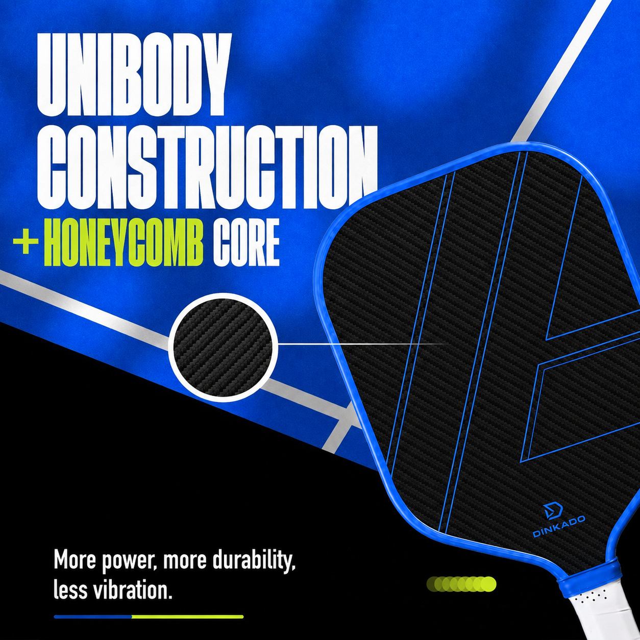 Dinkado Pro Series 16mm Carbon Fiber Pickleball Paddle – Premium T700 Surface with Control & Spin