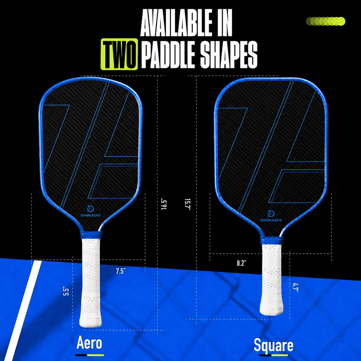 Dinkado Aero and Square pickleball paddle comparison