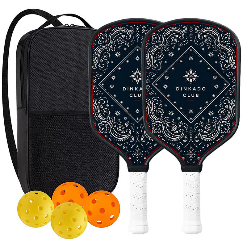 Dinkado Bandana Club 16mm Pickleball Paddle – Americana Heritage Court Design - Traditional Round - Carbon Fiber Face - 2-Paddle Set - image 11