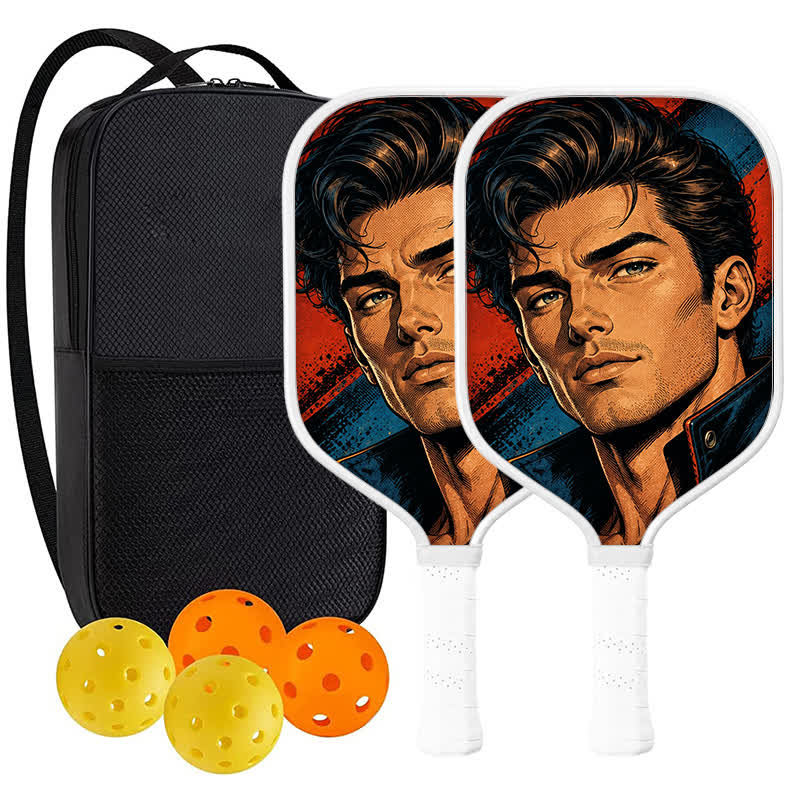 Dinkado USA Pickleball Approved Carbon Fiber Paddle – 16mm Original Comic Character Edition, Midnight Hero - Elongated - Carbon Fiber Face - 2-Paddle Set - image 10