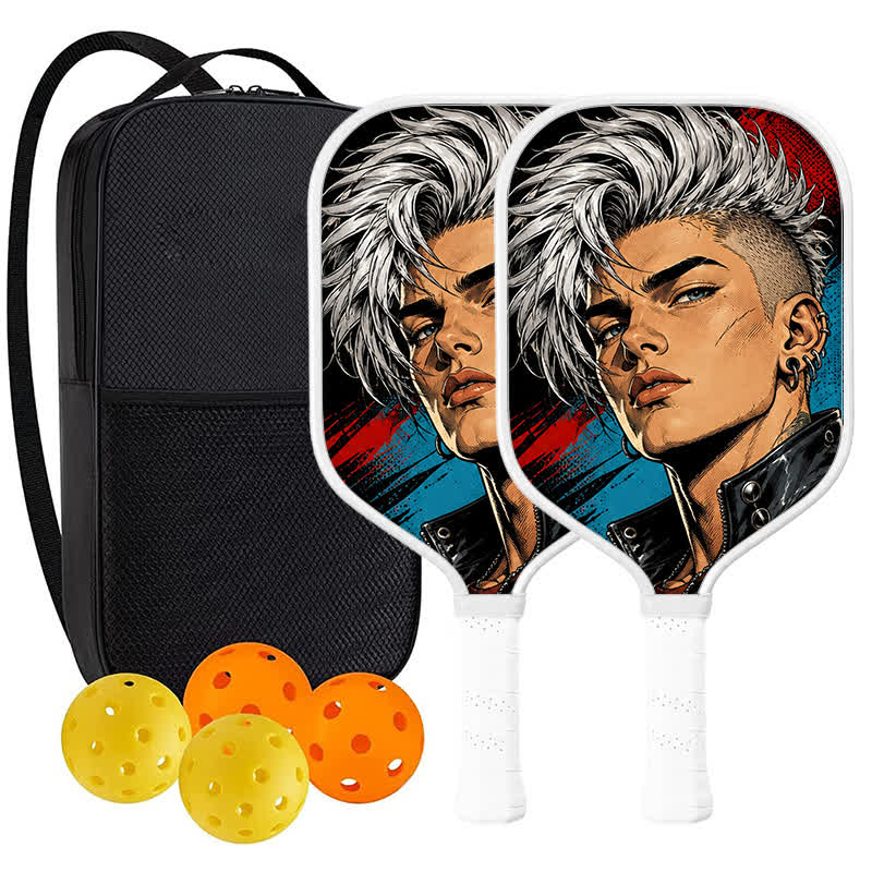 Dinkado USA Pickleball Approved Carbon Fiber Paddle – 16mm Original Comic Character Edition, Rebel Frost - Elongated - Carbon Fiber Face - 2-Paddle Set - image 9