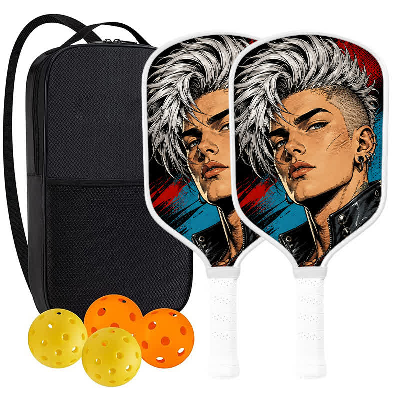 Dinkado USA Pickleball Approved Carbon Fiber Paddle – 16mm Original Comic Character Edition, Rebel Frost - Traditional Round - Carbon Fiber Face - 2-Paddle Set - image 10
