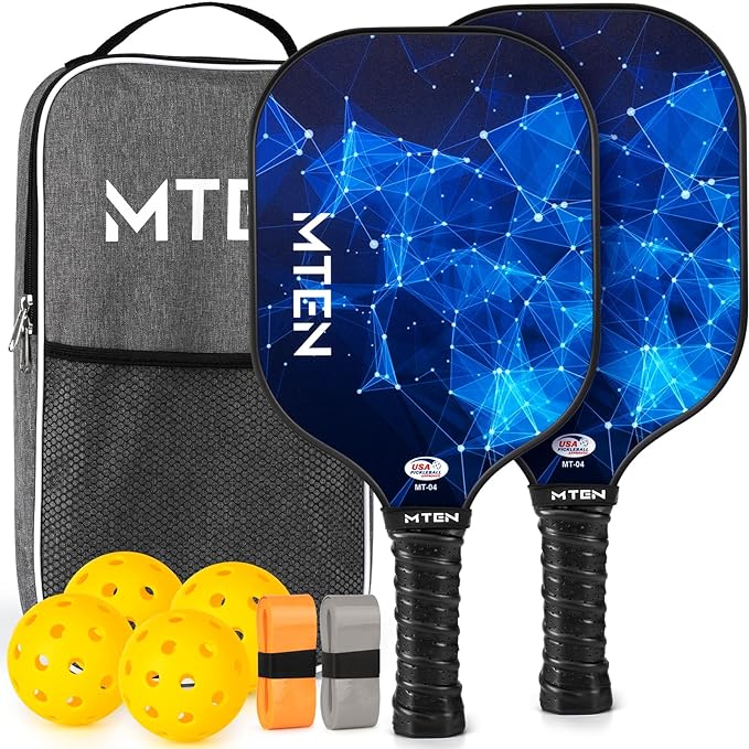 Pickleball Paddles, Usapa Approved Fiberglass Surface Rackets | Pickleball Set For Men, Women, Beginners & Intermediate Players - Blue - image 8