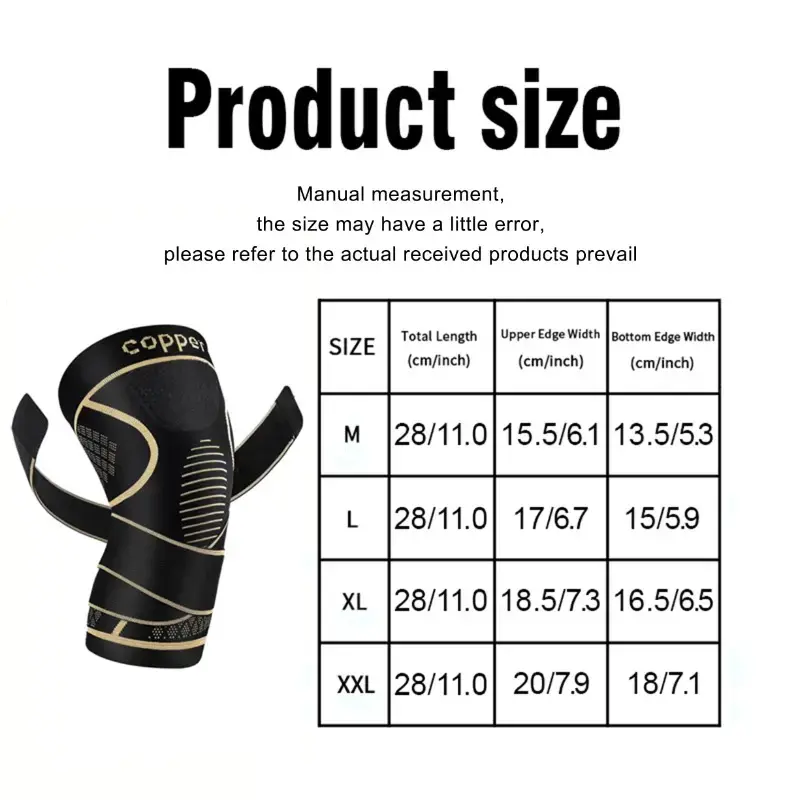 Dinkado 2-Pack Copper Knee Braces with Adjustable Straps – Compression Knee Support for Joint Comfort, Stability, Running & Dail - image 5