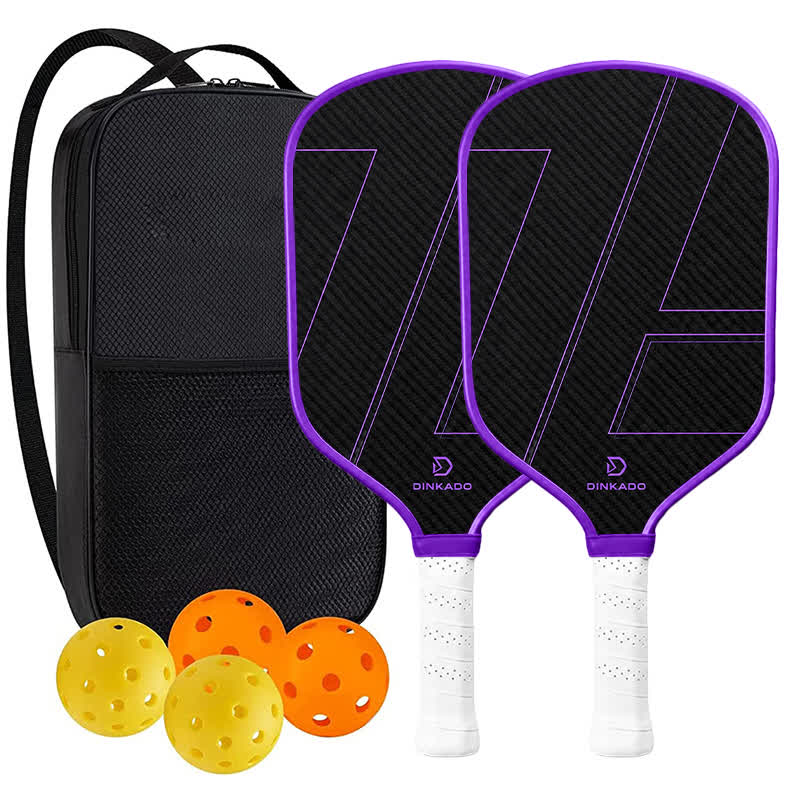 Dinkado Pro Series 16mm Carbon Fiber Pickleball Paddle – Premium T700 Surface with Control & Spin - Purple - Round Carbon Fiber - 2-Paddle Set - image 31