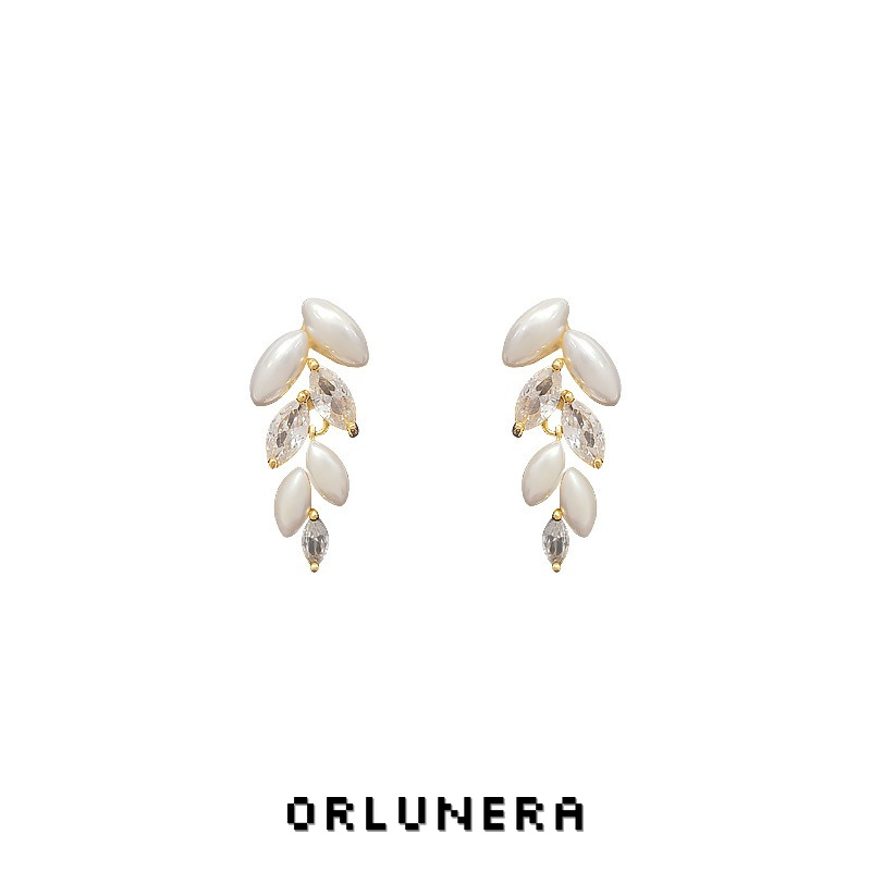 Vesper Wheat Ear Pearl Crystal Clip-On Drop Earrings product image