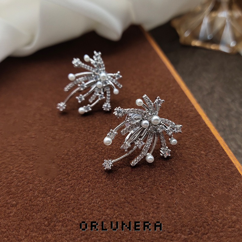 Seren Pearl Crystal Starburst Clip-On Earrings product image