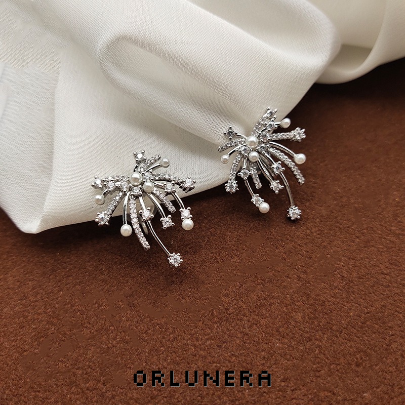 Seren Pearl Crystal Starburst Clip-On Earrings product image