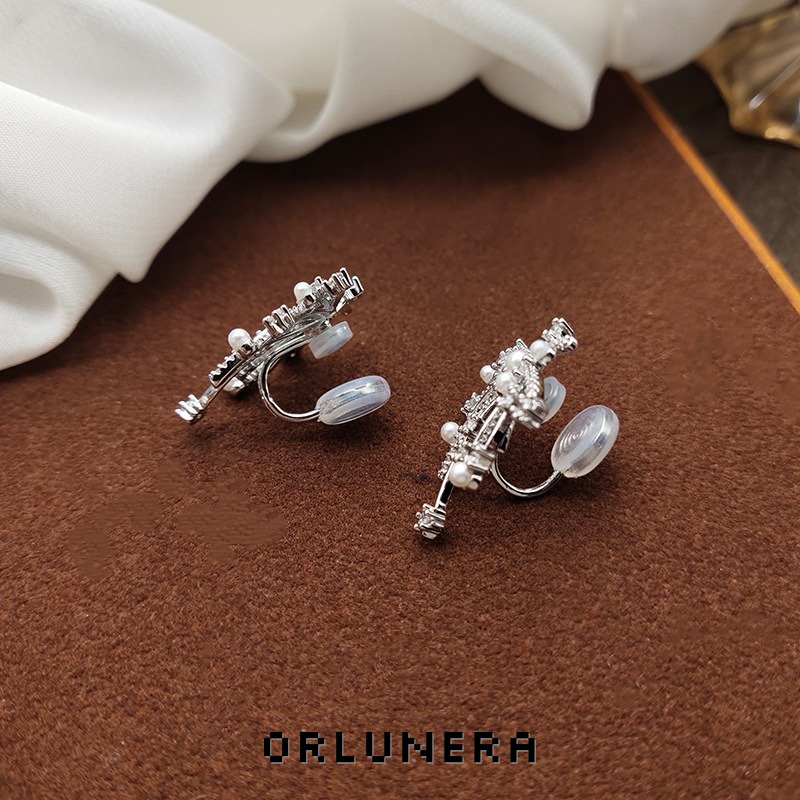Seren Pearl Crystal Starburst Clip-On Earrings product image