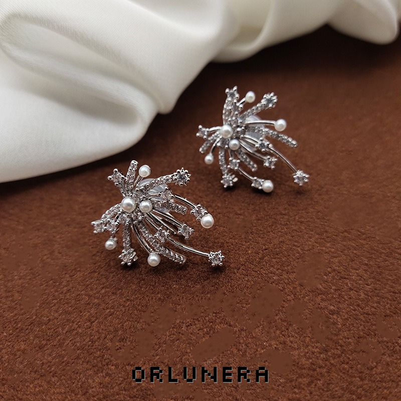 Seren Pearl Crystal Starburst Clip-On Earrings product image