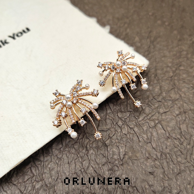 Vesper Pearl Crystal Starburst Stud Earrings product image