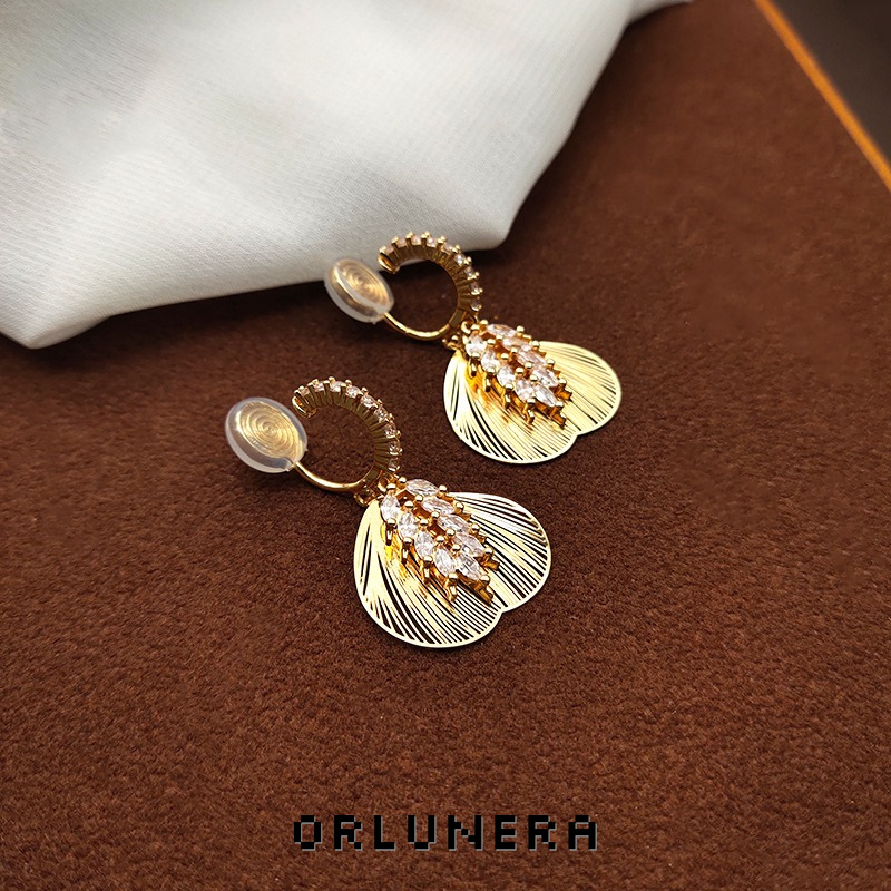 Seren Leaf Clip-On Drop Earrings product image