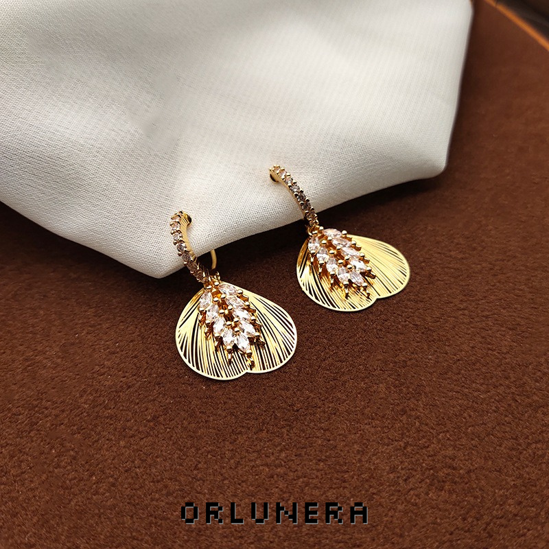 Seren Leaf Clip-On Drop Earrings product image