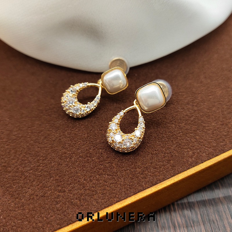 Aurelia Teardrop Cat-Eye Pavé Crystal Clip-On Earrings product image