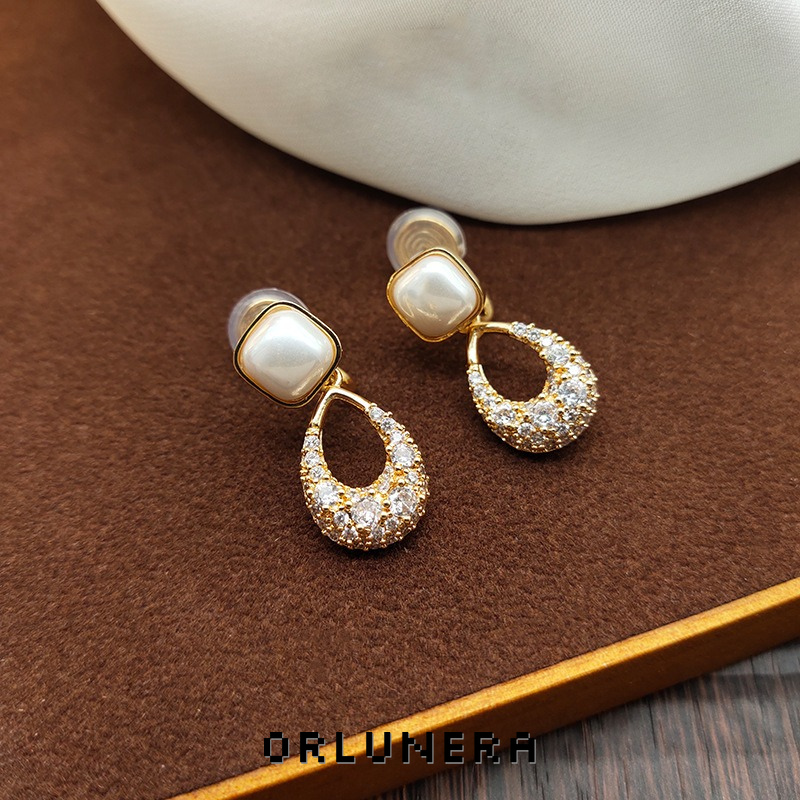 Aurelia Teardrop Cat-Eye Pavé Crystal Clip-On Earrings product image