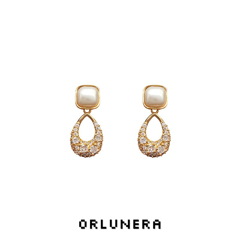 Aurelia Teardrop Cat-Eye Pavé Crystal Clip-On Earrings product image