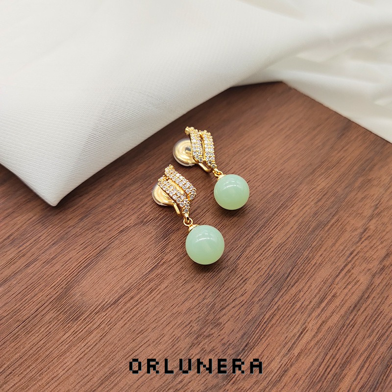 Aurelia Jade-Inspired Clip-On Earrings product image