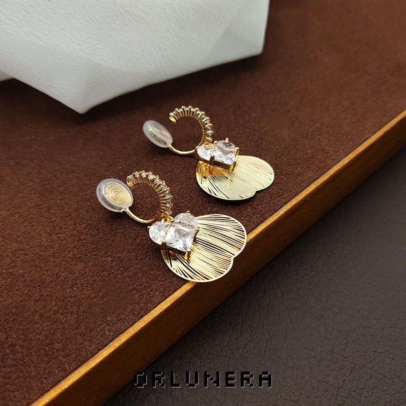 Vesper Fan Shell Crystal Clip-On Earrings product image