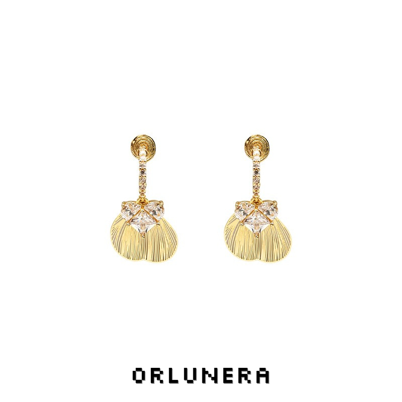 Vesper Fan Shell Crystal Clip-On Earrings product image