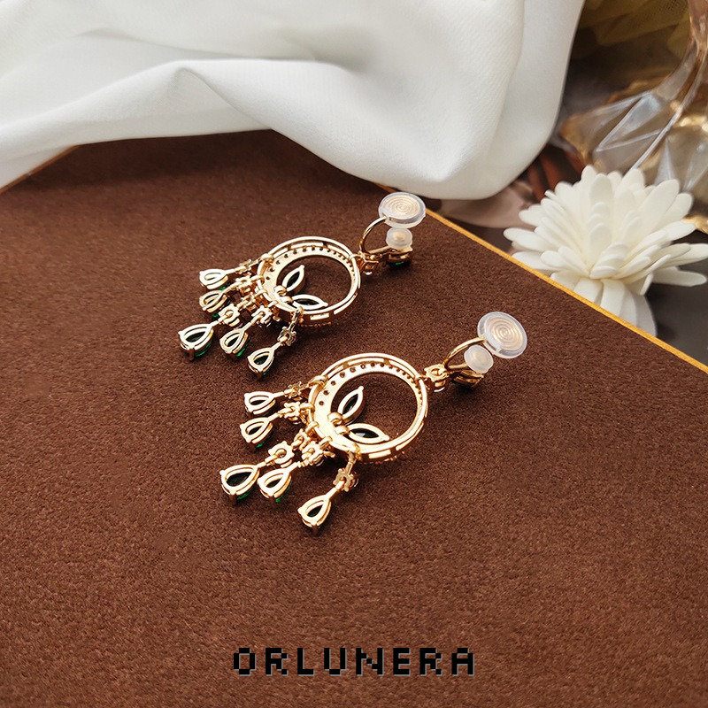 Aurelia Butterfly Tassel Clip-On Drop Earrings product image
