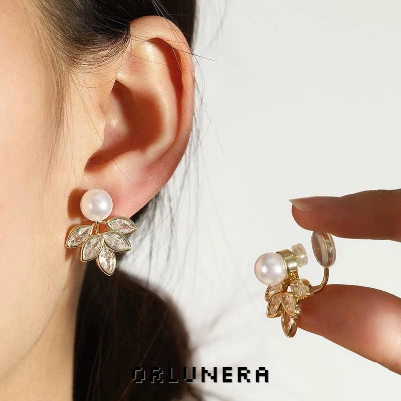 Celeste Leaf Crystal Clip-On Earrings product image