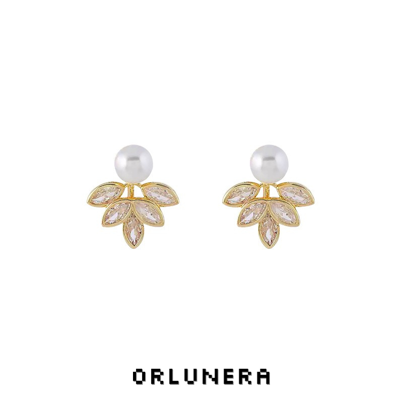 Celeste Leaf Crystal Clip-On Earrings product image