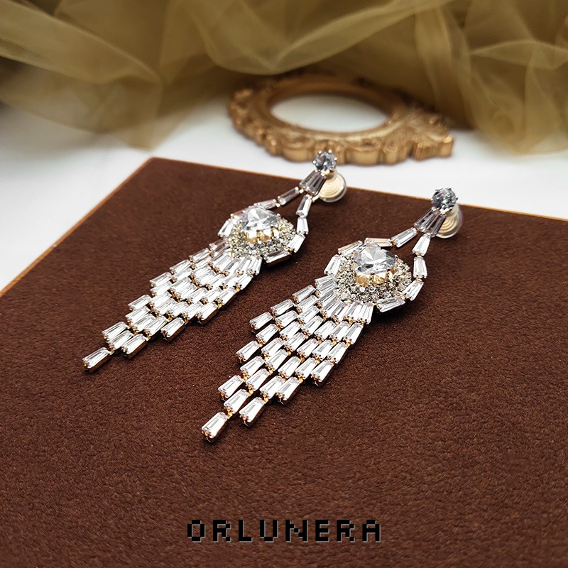 Élan Tassel Crystal Clip-On Drop Earrings product image