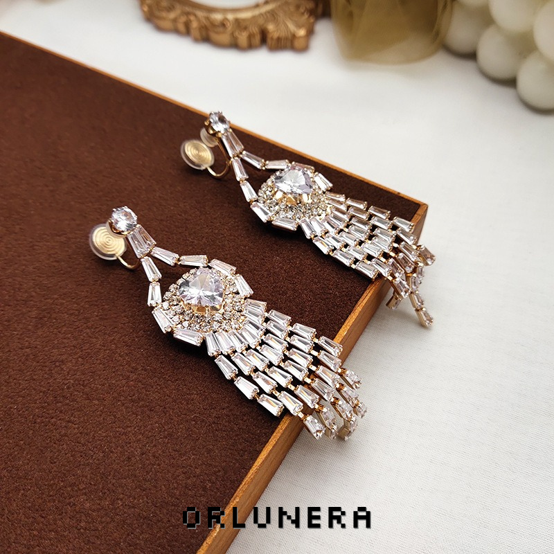 Élan Tassel Crystal Clip-On Drop Earrings product image