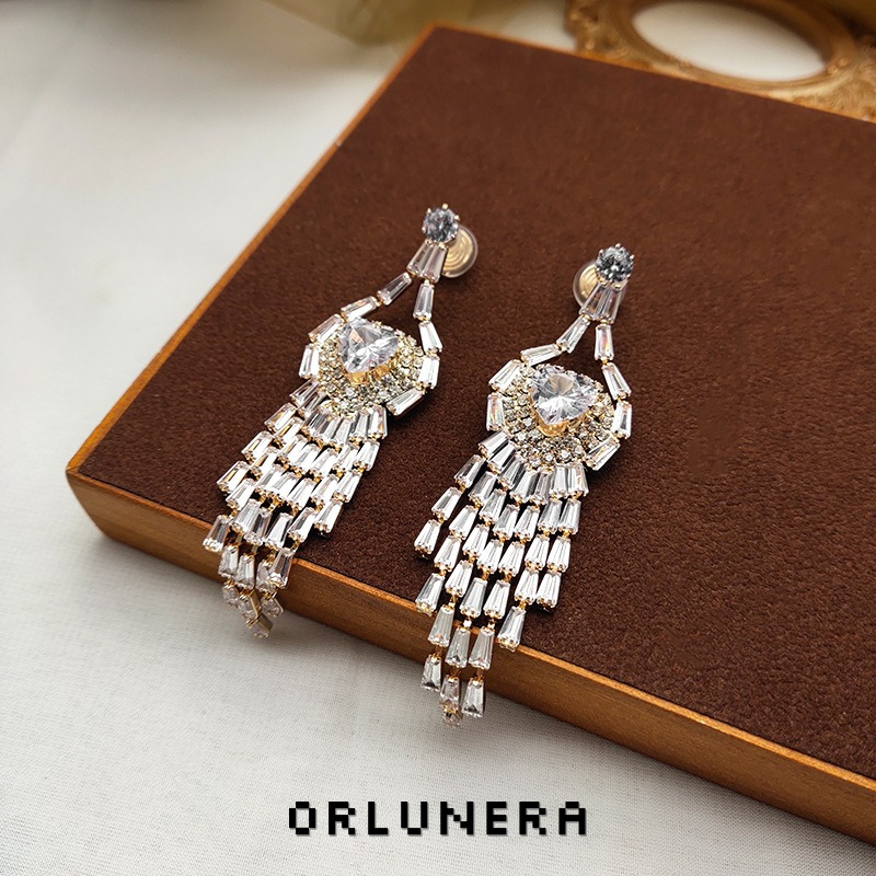 Élan Tassel Crystal Clip-On Drop Earrings product image
