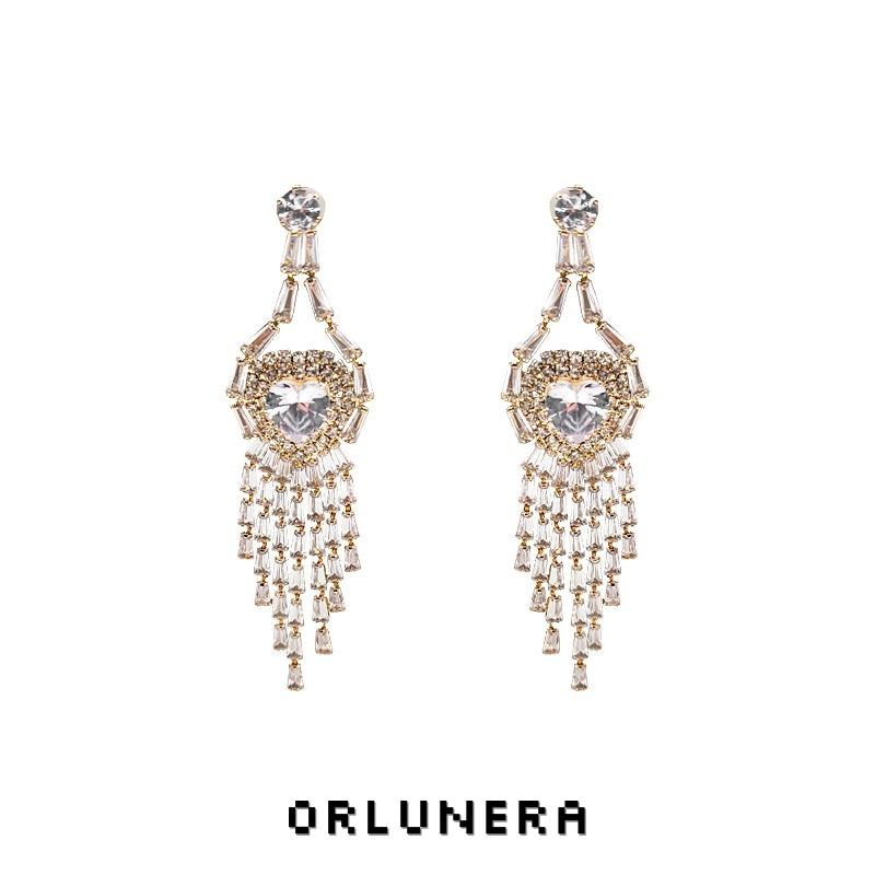 Élan Tassel Crystal Clip-On Drop Earrings product image
